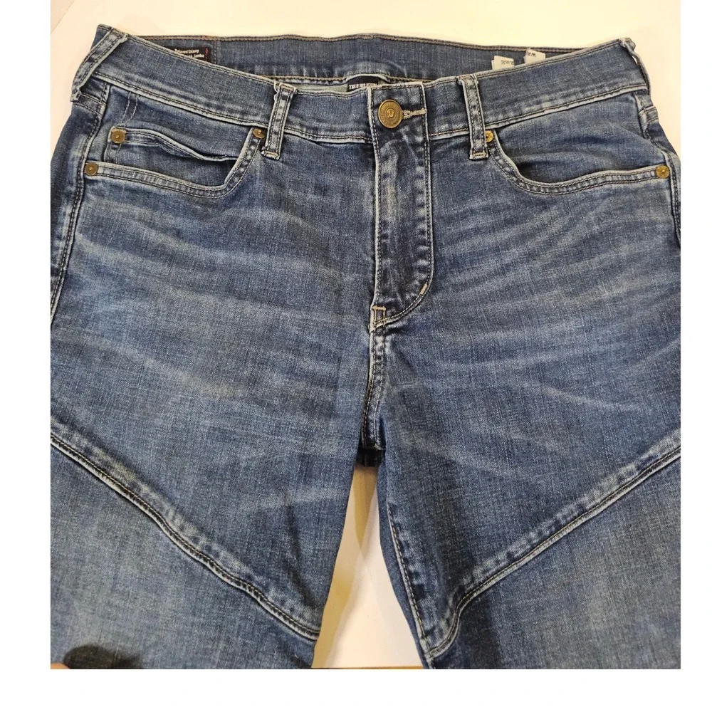 True Religion Rocco Moto Rocker Jeans Men Dark‎ Wash Slim Fit Size 31